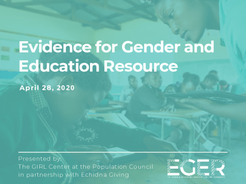 Evidence for gender and education resource