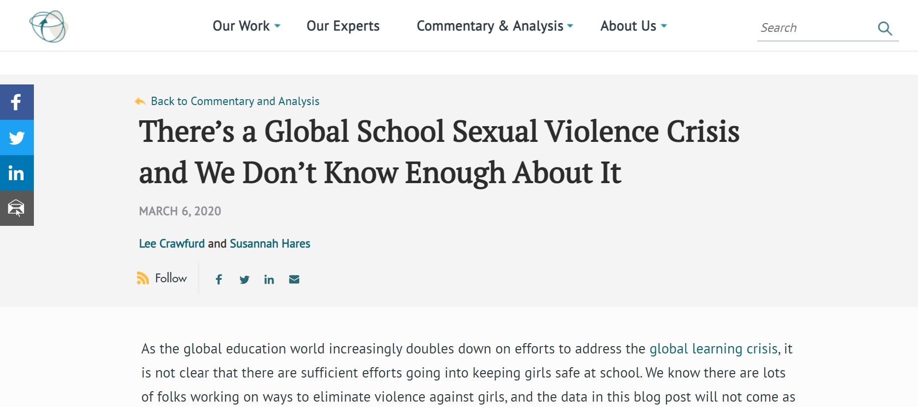 
There’s a Global School Sexual Violence Crisis and We Don’t Know Enough About It
