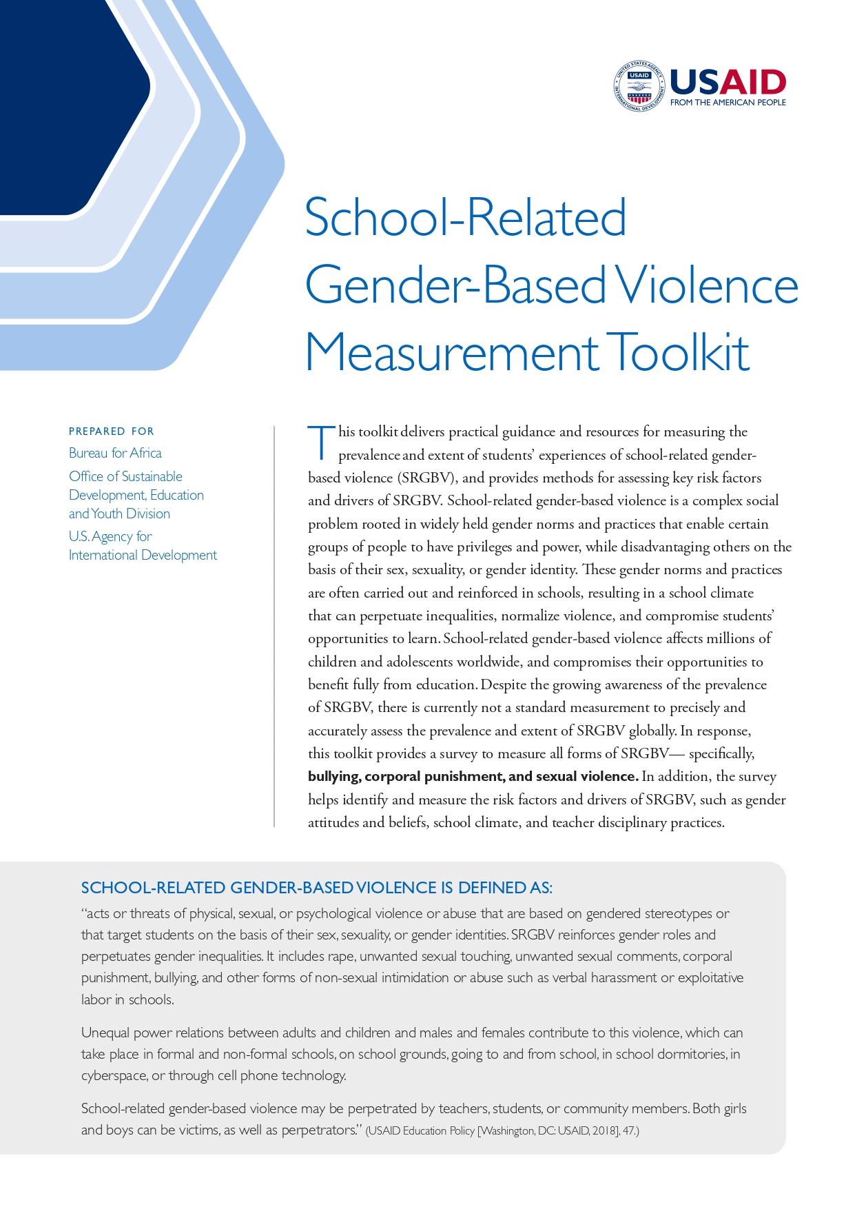 School-Related Gender-Based Violence Measurement Toolkit