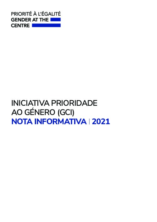 INICIATIVA PRIORIDADE  AO GÉNERO (GCI)  NOTA INFORMATIVA