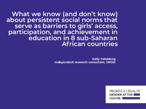 Persistent social norms that serve as barriers to girls’ education in 8 sub-Saharan African countries