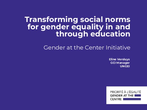 Transforming social norms for gender equality in and through education