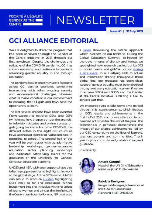 GCI Newsletter - Issue 1, English