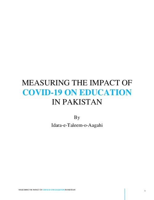 Measuring the impact of Covid-19 on education in Pakistan