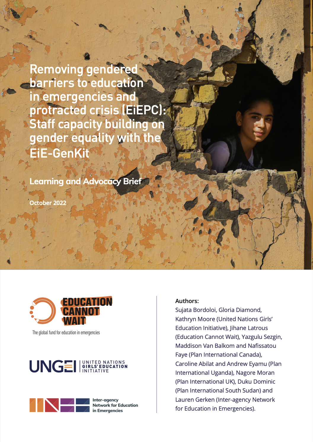  Removing gendered barriers to education in emergencies and protracted crisis (EiEPC): Staff capacity building on gender equality with the EiE-GenKit