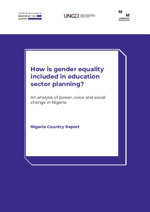 How is gender equality included in education sector planning?