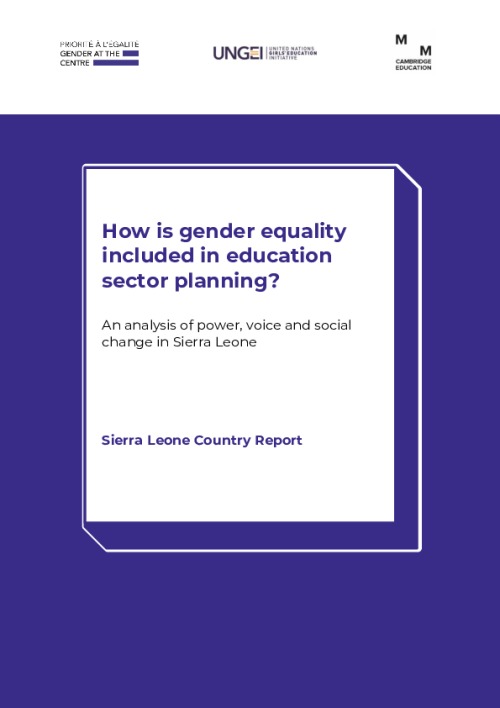How is gender equality included in education sector planning?
