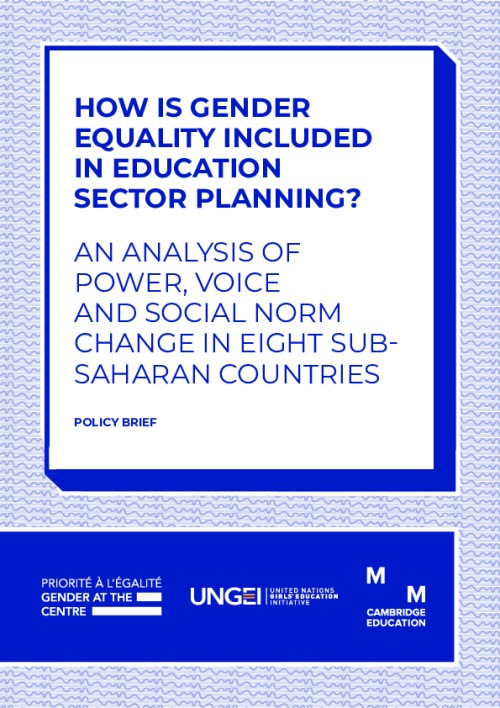 How is Gender Equality Included in Education Sector Planning? 