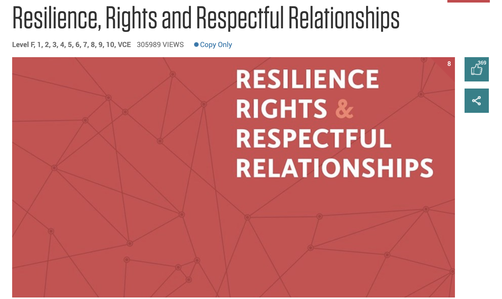 Resilience Rights and Respectful Relationships