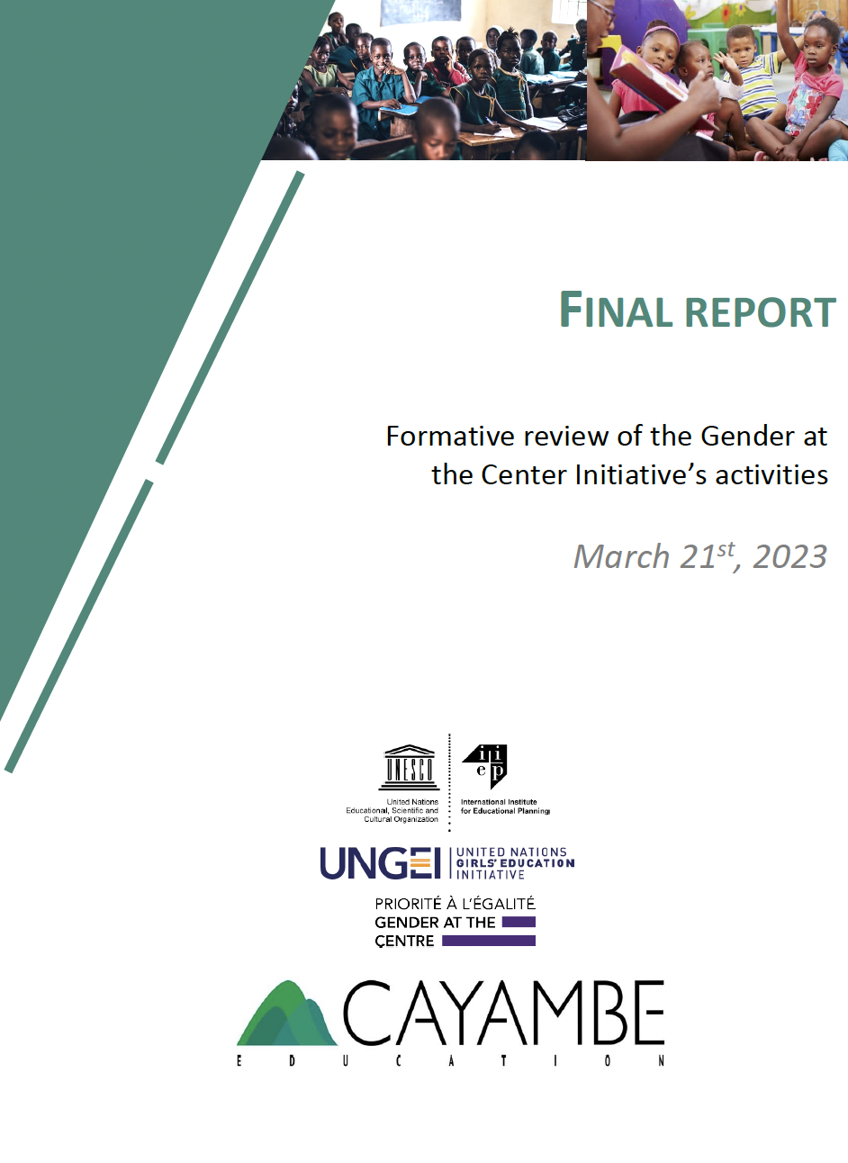 Formative review of the Gender at the Center Initiative’s activities