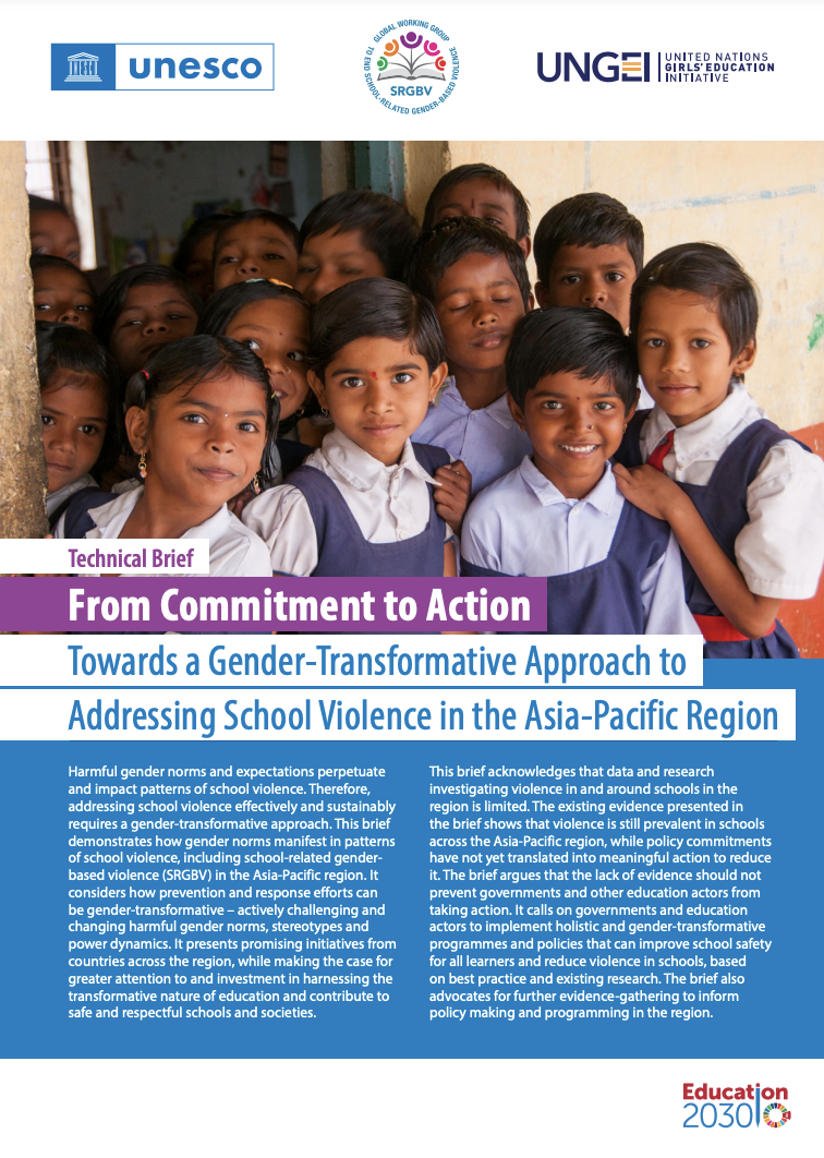 From Commitment to Action: Towards a Gender-Transformative Approach to Addressing School Violence in the Asia-Pacific Region