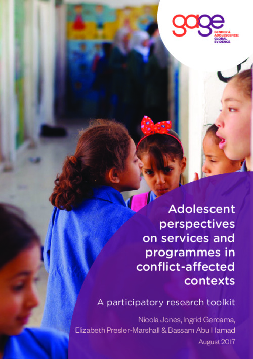 Adolescent perspectives on services and programmes in conflict-affected contexts