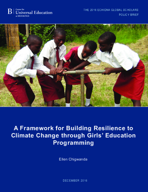 A Framework for Building Resilience to Climate Change through Girls' Education Programming