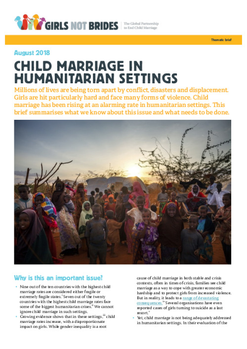 Child Marriage in Humanitarian Settings