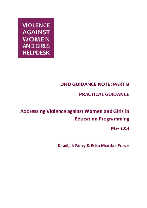 Addressing Violence against Women and Girls in Education Programming