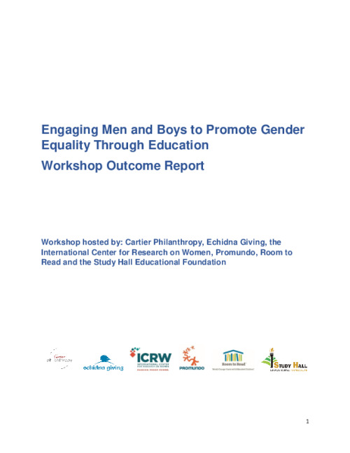Engaging Men and Boys to Promote Gender Equality Through Education