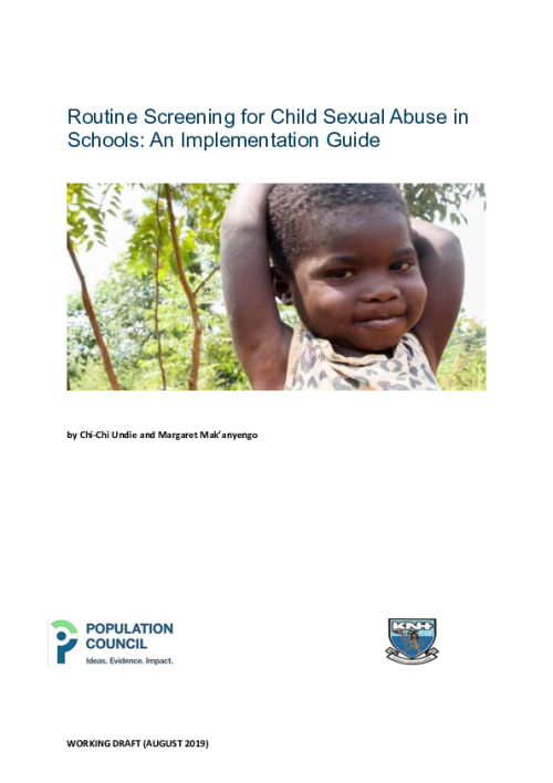 Routine Screening for Child Sexual Abuse in Schools: An Implementation Guide 