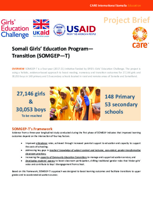 Somalia Girls' Education Project —Transition (SOMGEP—T)