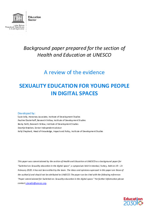 Sexuality Education for Young People in Digital Spaces