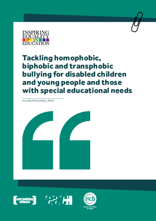 Tackling homophobic, biphobic and transphobic bullying for disabled children and young people and those with special educational needs