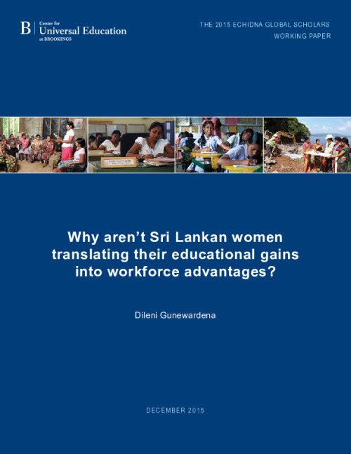 Why aren’t Sri Lankan women translating their educational gains into workforce advantages? 
