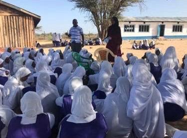 Here I am talking to the girl students about menstruation and menstrual hygiene.