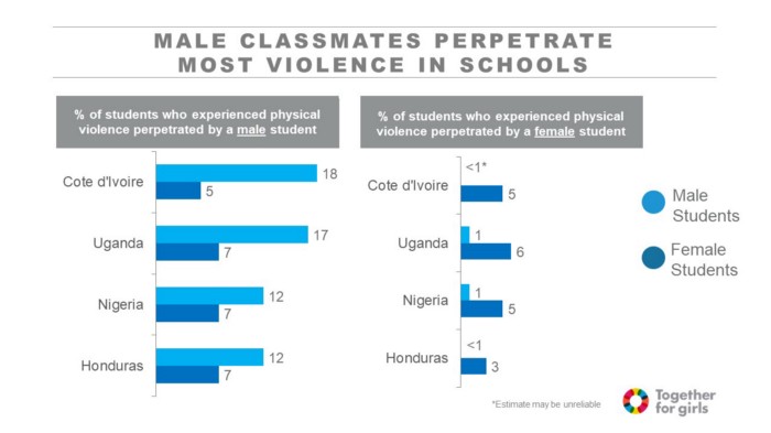 For additional insights and more data about violence in school settings, visit the Together for Girls SRGBV page: togetherforgirls.org/schools
